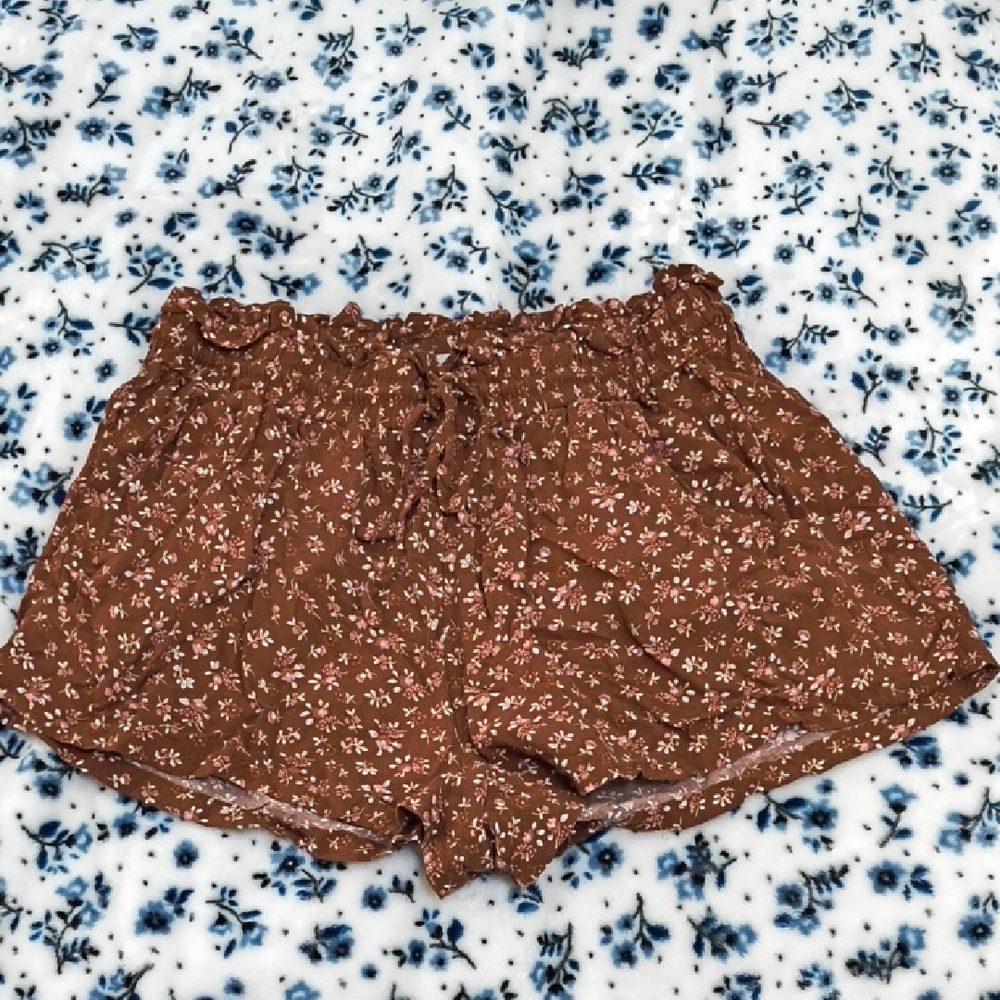 Aeropostale Brown Flowy High Waist Shorts